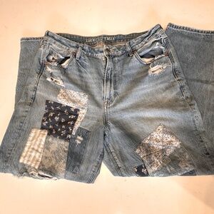 American Eagle patchwork jeans Size 14